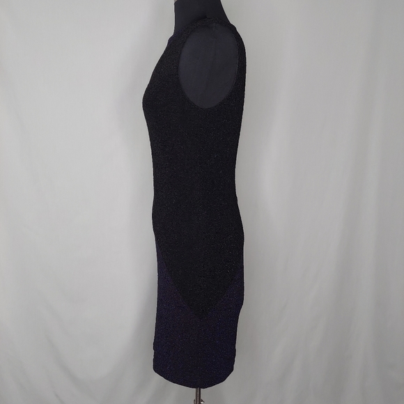 Reiss Dress Sleeveless Stretch Texture Sparkle Colorblock Wave Knit Sheath 8 - Picture 3 of 7